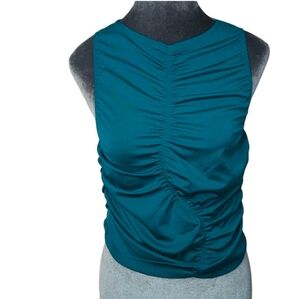 Sincerely Jules Sleeveless Teal Ruched Top